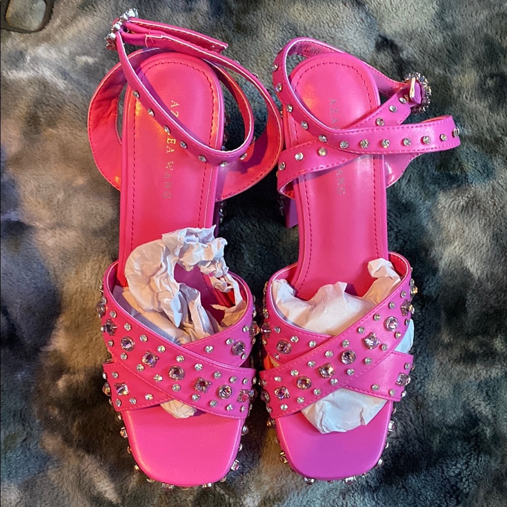 Alexa Wagner Hot Pink Studded Sandals